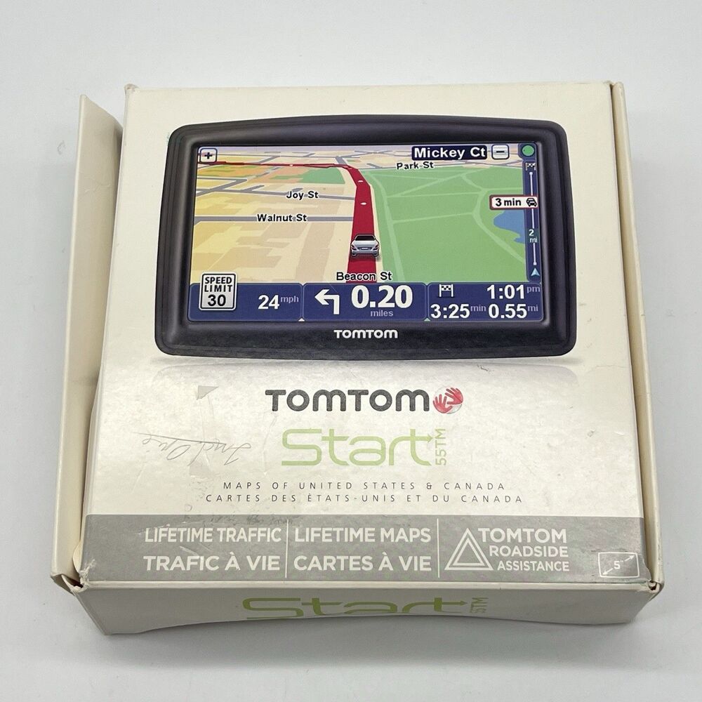TomTom Start 55TM GPS Set 5" with Free Lifetime Maps of USA Canada Read Des